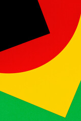 Abstract geometric black, red, yellow, green color background. Black History Month color background...