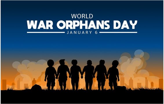 World War orphans day theme template. Vector illustration. Suitable for Poster, Banners, campaign and greeting card. 