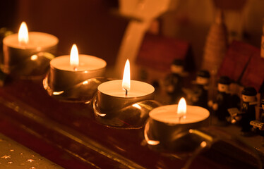 Cosy christmas decoration with candles in winter in Jena