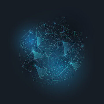 Abstract virtual network background in circle shape.