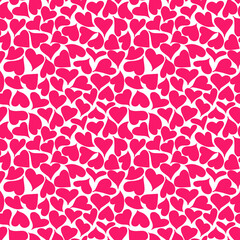 Favorite hand-drawn hearts seamless pattern, lovely romantic background, perfect for Valentine's Day, Mother's Day, textiles, wallpapers, posters - vector design
