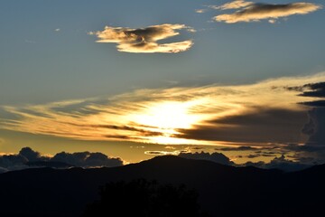 sunset in the mountains