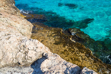 Coast of Mediterranean Sea on a summer day. Summer landscape