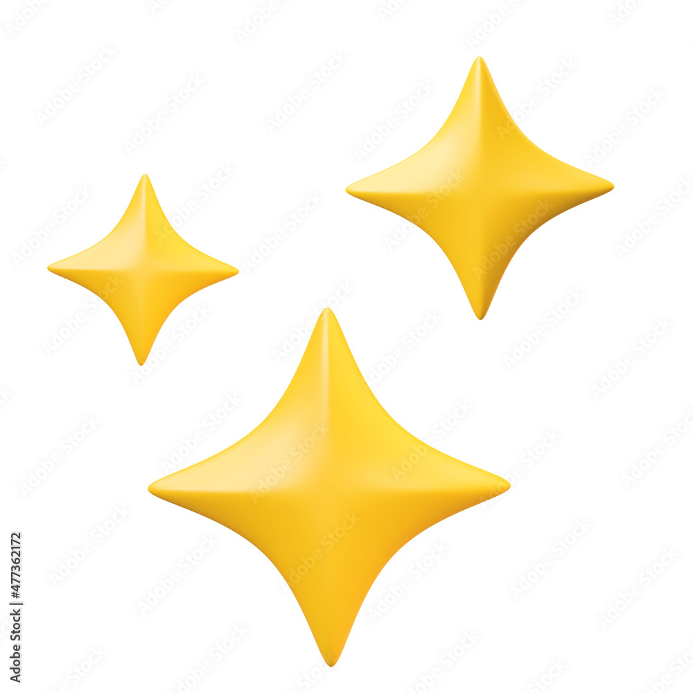 Fototapete 3d sparkling stars. element for design. 3d rendering.