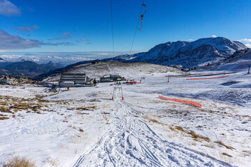 The scenic winter view of Saklıkent, which  is a winter resort, 45 kilometres from Antalya and has...