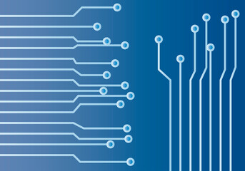 Fondo azul de circuito electrónico con trazos azul.