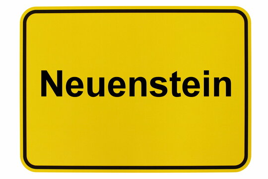 Illustration eines Ortsschildes der Stadt Neuenstein