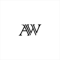 letter a w logo vector creative template