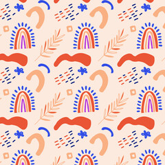 modern abstract organic shape seamless pattern 