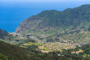 Fototapeta na wymiar Aerial view on small city Sao Vicente