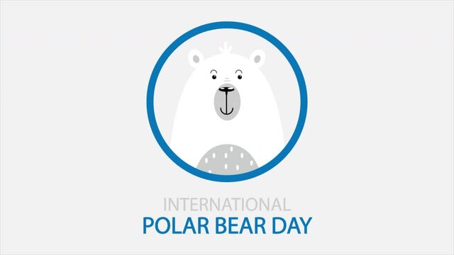 International polar bear day logo, art video illustration.