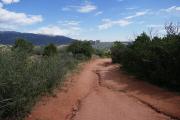 Large cracks in hiking trail from dry climate