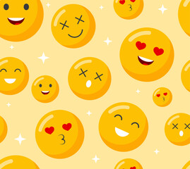 Emoji seamless pattern