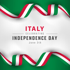 Happy Italy Independence Day Celebration Vector Design Illustration. Template for Independence Day Poster Design Element