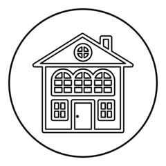 House Flat Icon Isolated On White Background