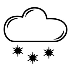 Snow And Cloud Flat Icon Isolated On White Background