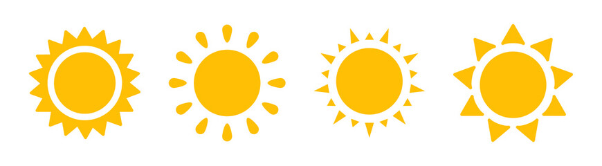 Sun icons vector symbol set. Vector illustration