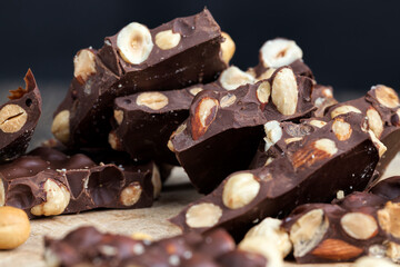 homemade chocolate with a large number of nuts