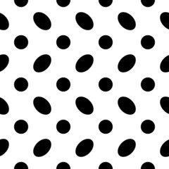 Seamless pattern. Circles, ovals ornament. Polka dot wallpaper. Dots, figures motif. Rounds background. Geometric backdrop. Dotted illustration. Spots image. Digital paper, textile print, abstract