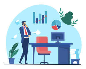 Successful businessman in office