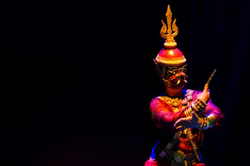 lakhon khol khmer masked dance performer in costume in cambodia
