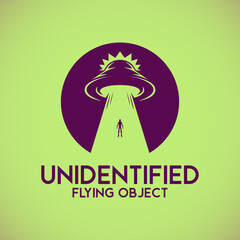 Fototapeta premium Ufo logo template with simple silhouette style