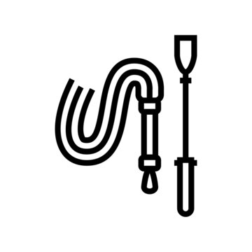 Whip Sex Toy Line Icon Vector. Whip Sex Toy Sign. Isolated Contour Symbol Black Illustration