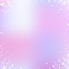 White heart love confettis. Valentine's day vignet