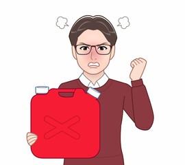 赤いセーターを着たお父さん