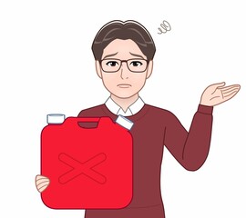 赤いセーターを着たお父さん