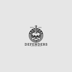 Modern design silhouette Defenders logo design