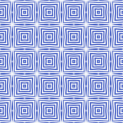 Tiled watercolor pattern. Indigo symmetrical