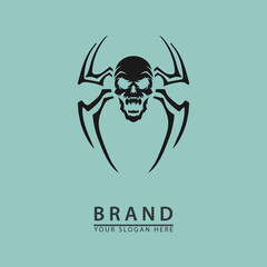 spider skull vector for logo icon