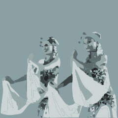 Obraz premium Gambyong dance image with dots element 2