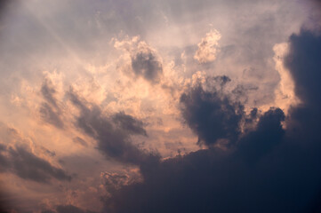 Fototapeta premium Dark cloud background just before sunset