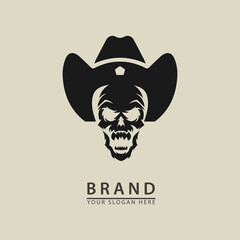 cowboy skull vector for logo icon