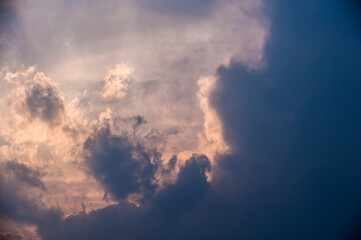 Fototapeta na wymiar Dark cloud background just before sunset
