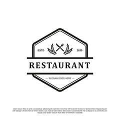 Premium vintage restaurant logo design vector.