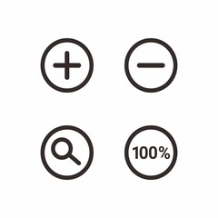 Set zooming icon. Zooming Icon Collection. Zooming flat style isolated on a white background - stock vector.