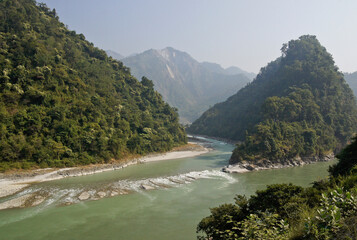 Confluence of Seti Gandaki River with Trisuli (Trishuli) River, Chitwan District, Nepal
