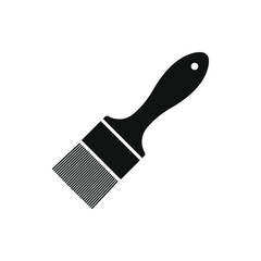 Brush. Paintbrush icon flat style isolated on white background. Vector
