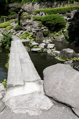 Pond Scene at the Historic Senganen Garden in Kagoshima, Japan