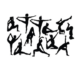 Yoga Activity Silhouettes, art vector design
