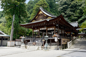 Obraz premium 日牟礼八幡宮 拝殿 滋賀県近江八幡市