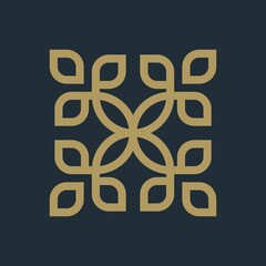 Leaf ornament logo icon abstract design vector