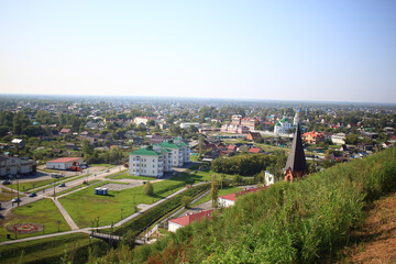 View of the city of Tobolsk and the Irtysh river from the Kremlin wall