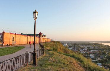 View of the Irtysh river and embankment