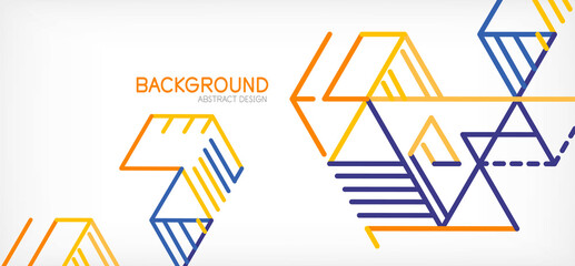 Abstract background. Color lines on white background. Linear abstract composition. Techno or business concept for wallpaper, banner, background, landing page