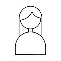 Woman outline silhouette icon. Business lady. Manager user. Black shape. Flat sign. Vector illustration. Stock image.