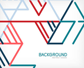 Abstract background. Color lines on white background. Linear abstract composition. Techno or business concept for wallpaper, banner, background, landing page